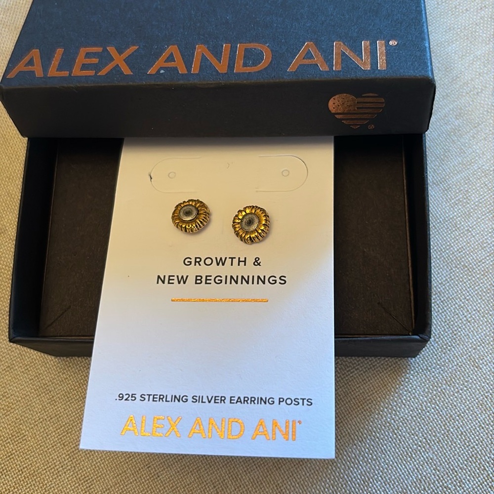 Alex and Ani sunflower earrings
